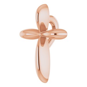14K Rose 10x7.72 mm Cross Pendant-Polished