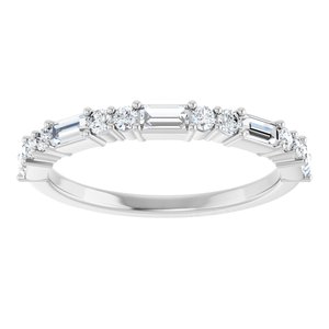 14K White 1/2 CTW Natural Diamond Anniversary Band-Straight Baguette
