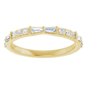 14K Yellow 3/8 CTW Natural Diamond French-Set Anniversary Band-Tapered Baguette