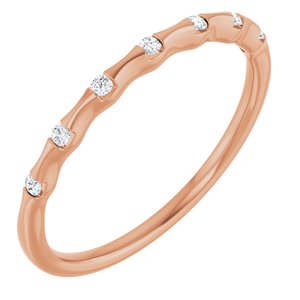 14K Rose .06 CTW Natural Diamond Stackable Ring-Round-1.3 Mm