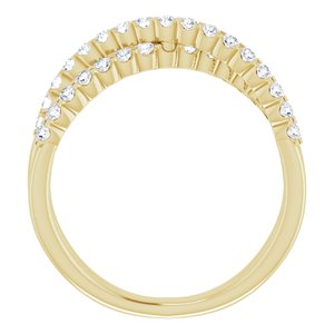 14K Yellow 1/2 CTW Lab-Grown Diamond Criss-Cross Ring-Round