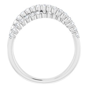 14K White 1/2 CTW Natural Diamond Criss-Cross Ring-Round