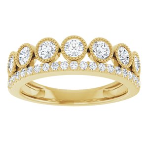 14K Yellow 1 CTW Lab-Grown Diamond Ring-Round-3 Mm