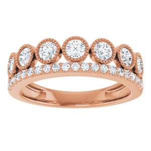 14K Rose 1 CTW Lab-Grown Diamond Ring-Round-3 Mm