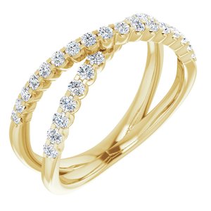 14K Yellow 1/2 CTW Lab-Grown Diamond Criss-Cross Ring-Round
