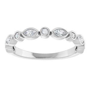 14K White 1/4 CTW Natural Diamond Anniversary Band-Marquise