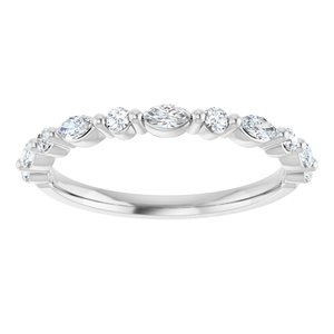 14K White 1/4 CTW Lab-Grown Diamond Anniversary Band-Marquise