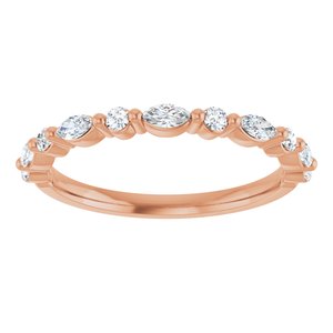 14K Rose 1/3 CTW Natural Diamond Anniversary Band-Marquise
