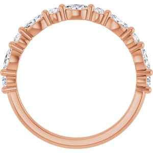 14K Rose 1/3 CTW Natural Diamond Anniversary Band-Marquise