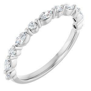 14K White 1/4 CTW Lab-Grown Diamond Anniversary Band-Marquise