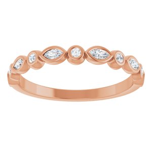 14K Rose 1/5 CTW Natural Diamond Anniversary Band-Marquise