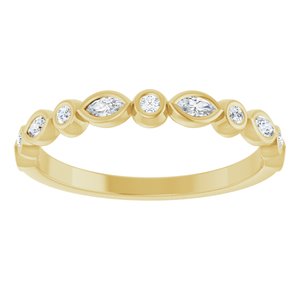 14K Yellow 1/5 CTW Lab-Grown Diamond Anniversary Band-Marquise