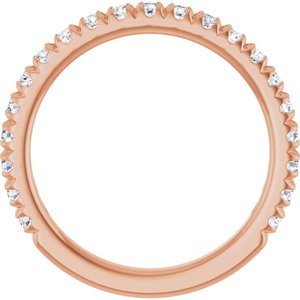 14K Rose 5/8 CTW Natural Diamond French-Set Anniversary Band-Round