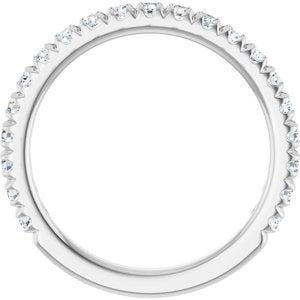 14K White 5/8 CTW Lab-Grown Diamond French-Set Anniversary Band-Round