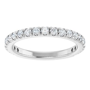 14K White 5/8 CTW Lab-Grown Diamond French-Set Anniversary Band-Round