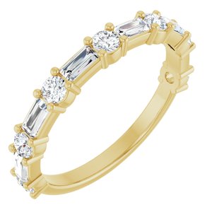 14K Yellow 3/4 CTW Natural Diamond Anniversary Band-Straight Baguette