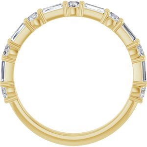 14K Yellow 3/4 CTW Natural Diamond Anniversary Band-Straight Baguette
