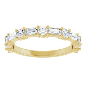 14K Yellow 3/4 CTW Natural Diamond Anniversary Band-Straight Baguette