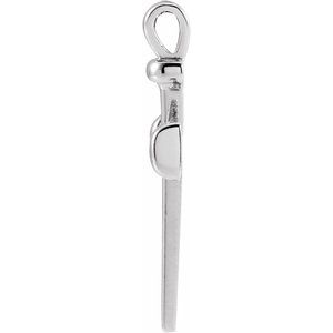 14K White 28x14.71 mm Nail Cross Pendant-Polished