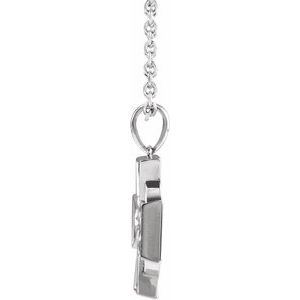 Sterling Silver Celtic-Inspired Cross 20" Necklace-20 In-Polished