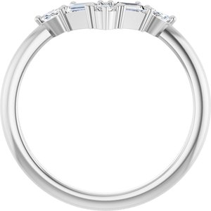 14K White 1/4 CTW Natural Diamond V Ring-Marquise