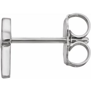 Sterling Silver 7.5 mm Cross Single Earring-Friction Back Sold Separately-Polished