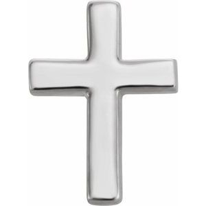 Sterling Silver 6 mm Cross Single Earring-Friction Back Included-Polished