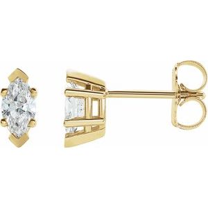 14K Yellow 1/2 CTW Natural Diamond Earrings-6 X 3 Mm-14K Yellow