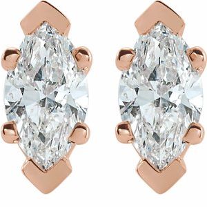 14K White 3/8 CTW Lab-Grown Diamond Earrings-5 X 3 Mm-14K White