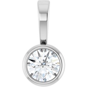 Platinum .06 CT Natural Diamond Bezel-Set Solitaire Pendant-Natural Diamond-2.5Mm :: 0.06 Ct
