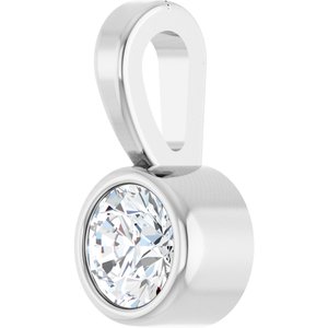 Platinum .06 CT Natural Diamond Bezel-Set Solitaire Pendant-Natural Diamond-2.5Mm :: 0.06 Ct