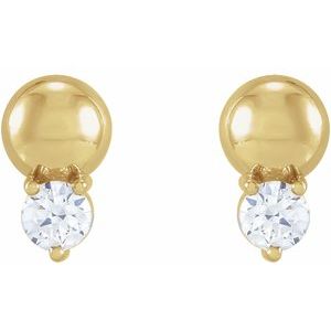 14K Yellow 1/8 CTW Natural Diamond Bead Earrings-2.5 Mm-14K Yellow