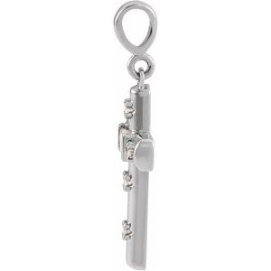 14K White 1/8 CTW Natural Diamond Cross Pendant-Natural Diamond-3.25 X 2Mm :: 1/8 Ctw