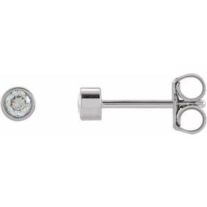 14K White 1/8 CTW Lab-Grown Diamond Micro Bezel-Set Earrings-2.5 Mm-14K White