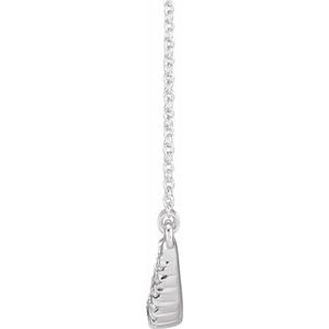 14K White 3/4 CTW Lab-Grown Diamond French-Set Bar 18" Necklace-Lab-Grown Diamond-3Mm :: 3/4 Ctw