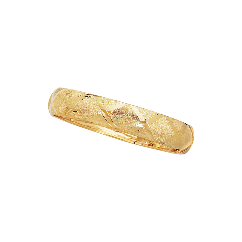 10K Gold 12mm X Bangle-Yellow | Box