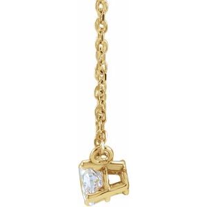 14K Yellow 1/4 CT Natural Diamond Solitaire 16-18" Necklace-Natural Diamond-5 X 3Mm :: 1/4 Ct