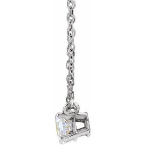 14K White 1/4 CTW Lab-Grown Diamond Solitaire 16-18" Necklace-Lab-Grown Diamond-5 X 3.5Mm :: 1/4 Ct