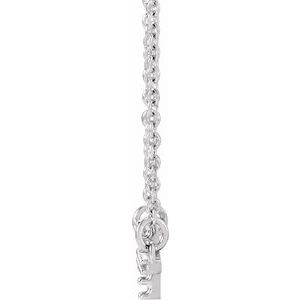 14K White 1/10 CTW Lab-Grown Diamond Sideways Cross 16-18" Necklace-Lab-Grown Diamond-19.5 X 10.8 Mm