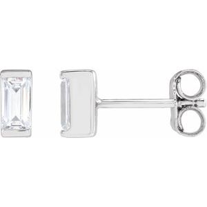 14K White 3/8 CTW Lab-Grown Diamond Earrings-Pair-5 X 2.5Mm :: 3/8 Ctw