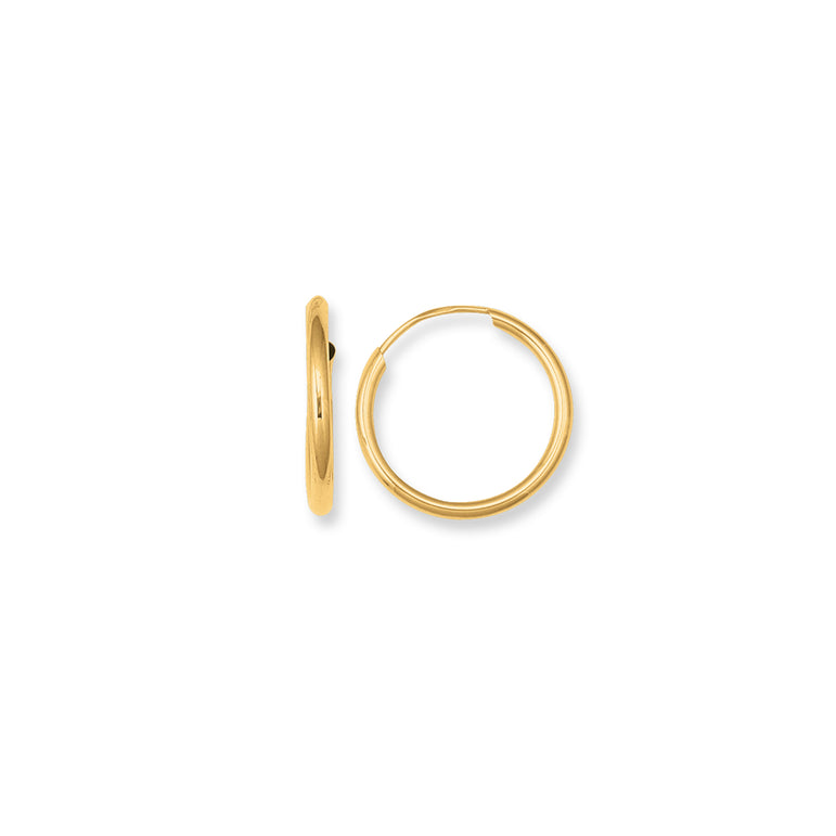 10K Gold Endless Hoop Earring-Yellow | Endless