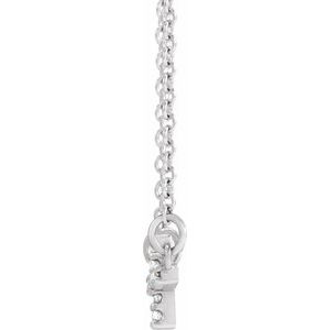 14K White .05 CTW Natural Diamond Sideways Cross 16-18" Necklace-Natural Diamond-12.03 X 5.96 Mm