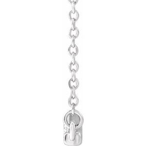14K White 1/6 CTW Natural Diamond Bar 16-18" Necklace-Natural Diamond-1.1Mm :: 1/6 Ctw