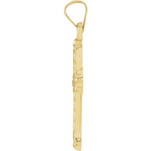 14K Yellow 20x14.5 mm Hollow Cross Pendant-Polished