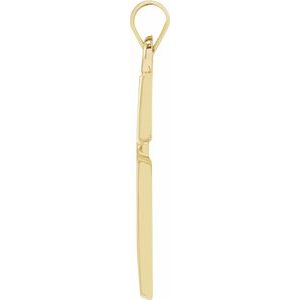 14K Yellow 27.8x15 mm Cross Pendant-Polished