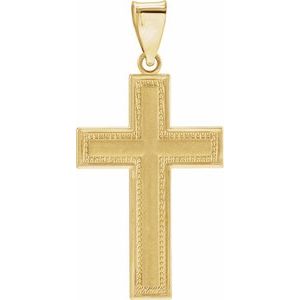 14K Yellow 29x19 mm Cross Pendant-Polished