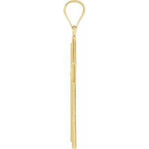 14K Yellow 29x19 mm Cross Pendant-Polished