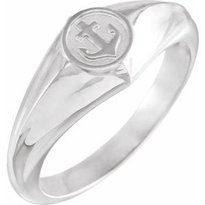 Sterling Silver Cross Anchor Ring