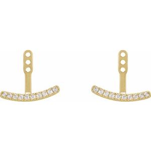 14K Yellow 1/5 CTW Lab-Grown Diamond Curved Bar Earring Jackets-1.3 Mm-14K Yellow