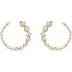 14K Yellow 7/8 CTW Natural Diamond Front-Back Earrings-Natural Diamond